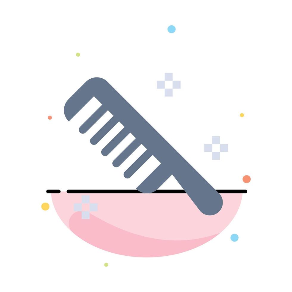 Brush Comb Cosmetic Clean Abstract Flat Color Icon Template vector