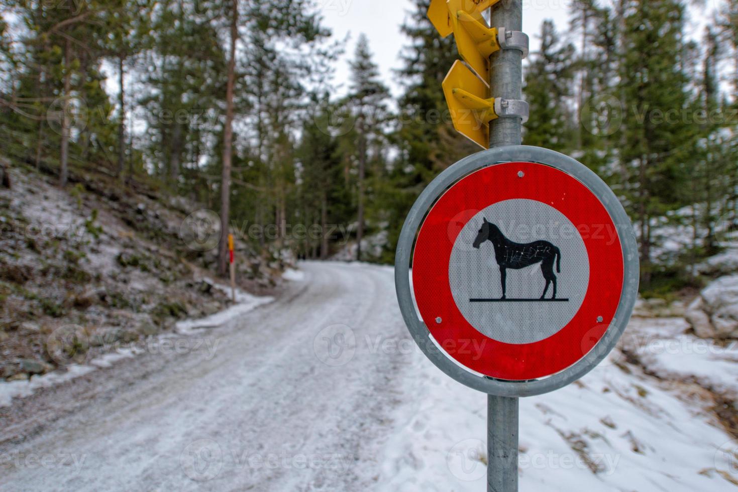 señales de tráfico para caballos foto