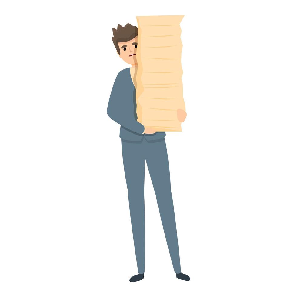 Rush job papers stack icon, cartoon style vector