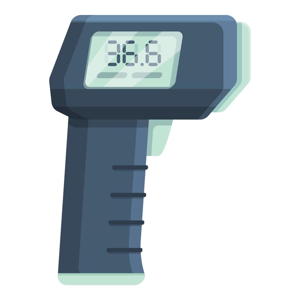 Laser thermometer with numbers icon, cartoon style vector