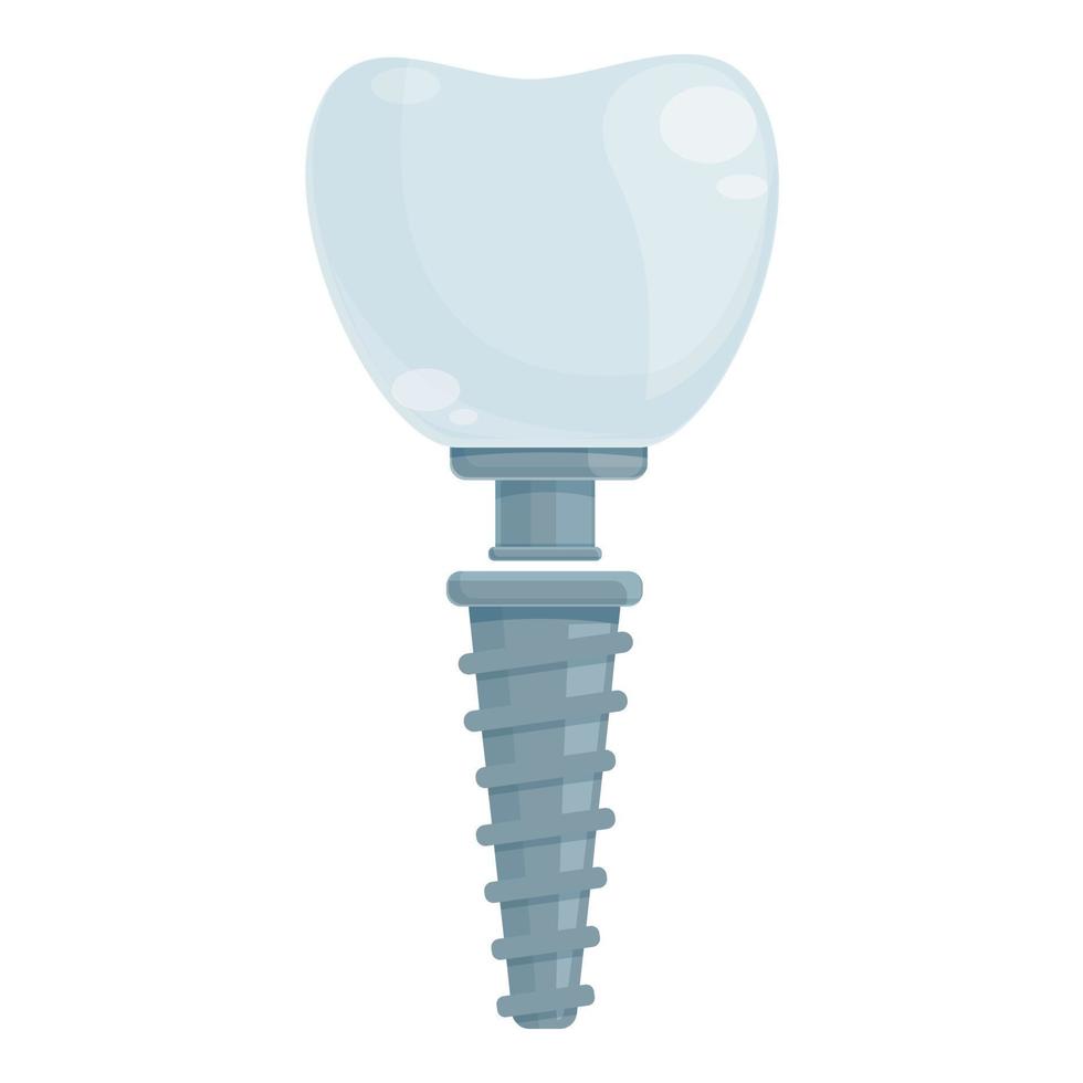 vector de dibujos animados de icono de implante de diente de mandíbula. corona dental