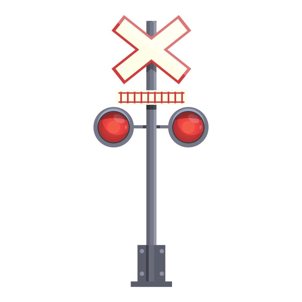 Safety crossing rail icon cartoon vector. Open signal vector