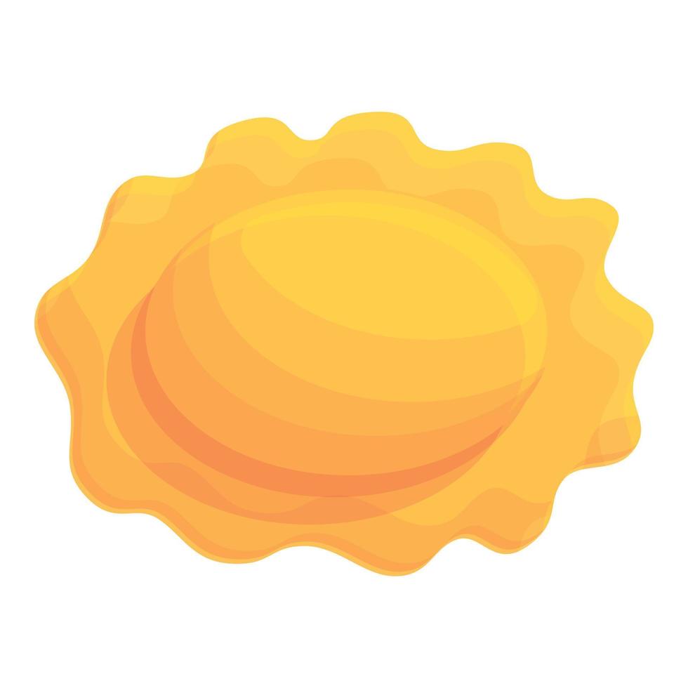 Boiled ravioli icon, cartoon style vector