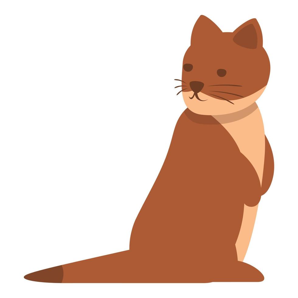 Cute mammal icon cartoon vector. Ermine weasel vector