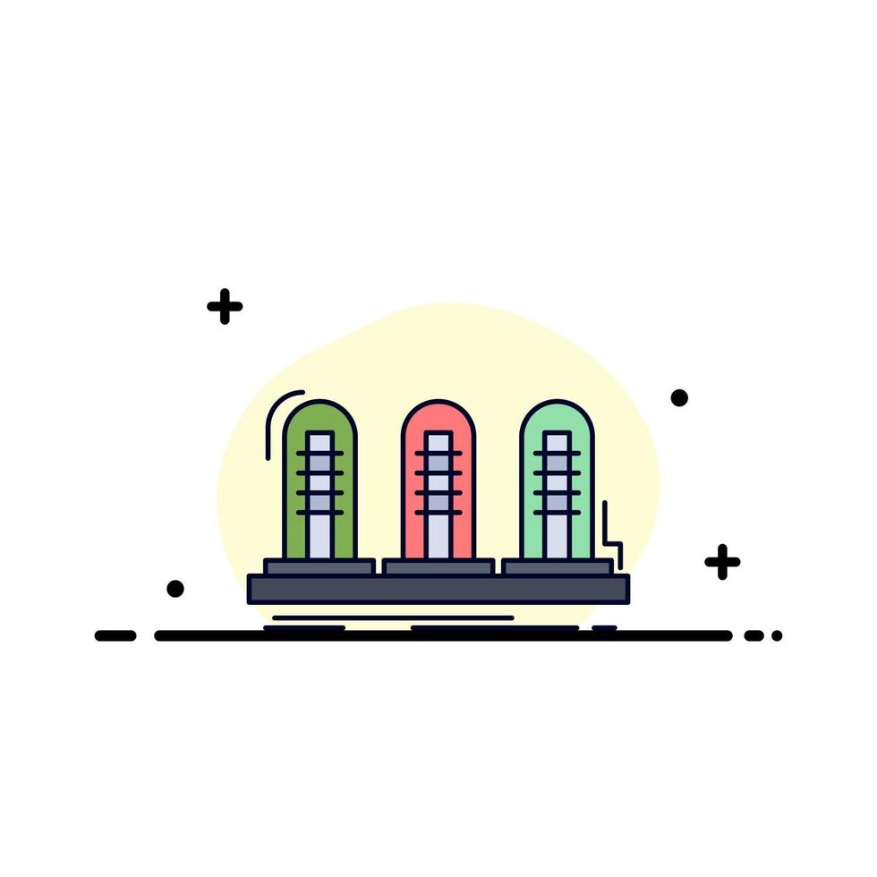 amplifier analog lamp sound tube Flat Color Icon Vector