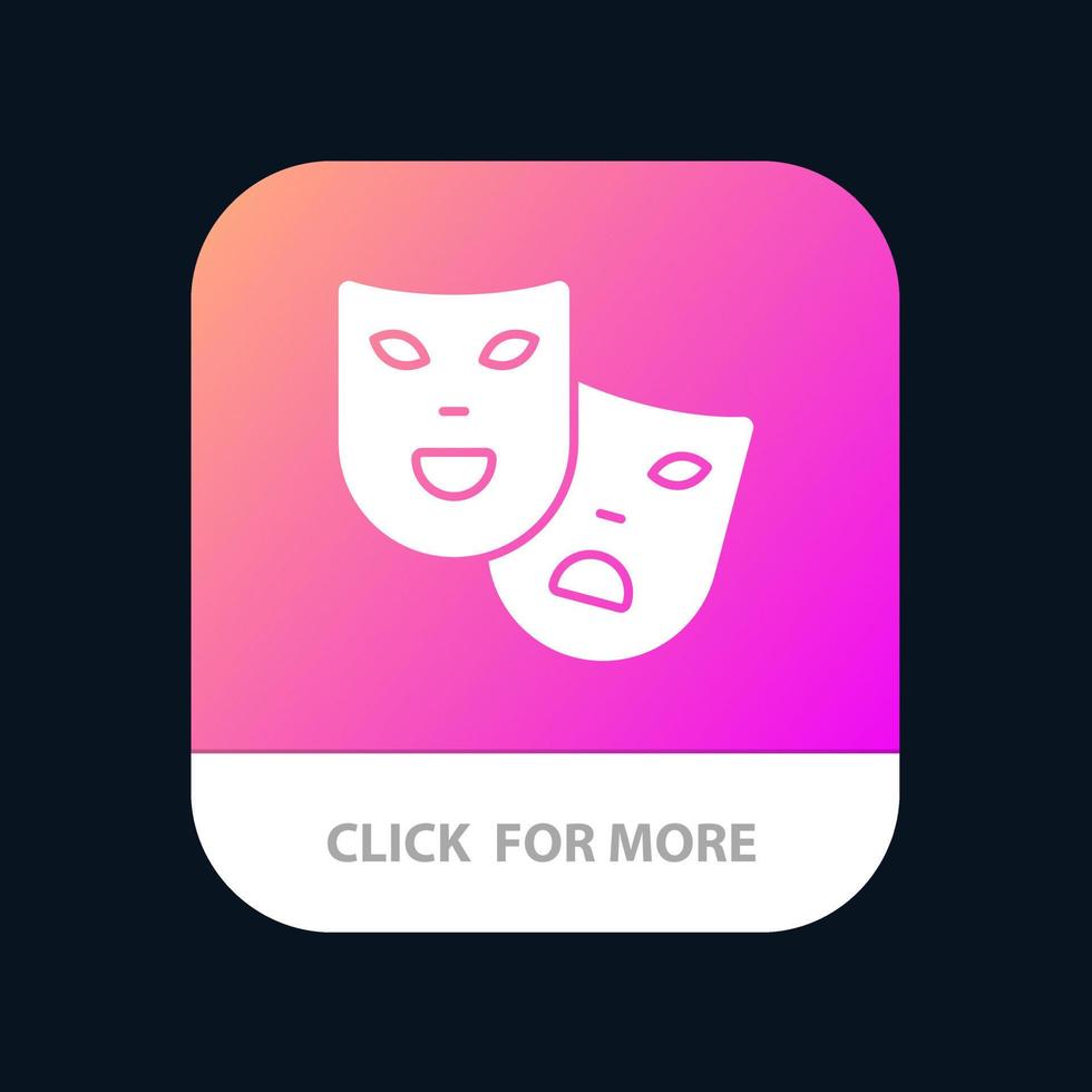 Masks Roles Theater Madrigal Mobile App Button Android and IOS Glyph Version vector
