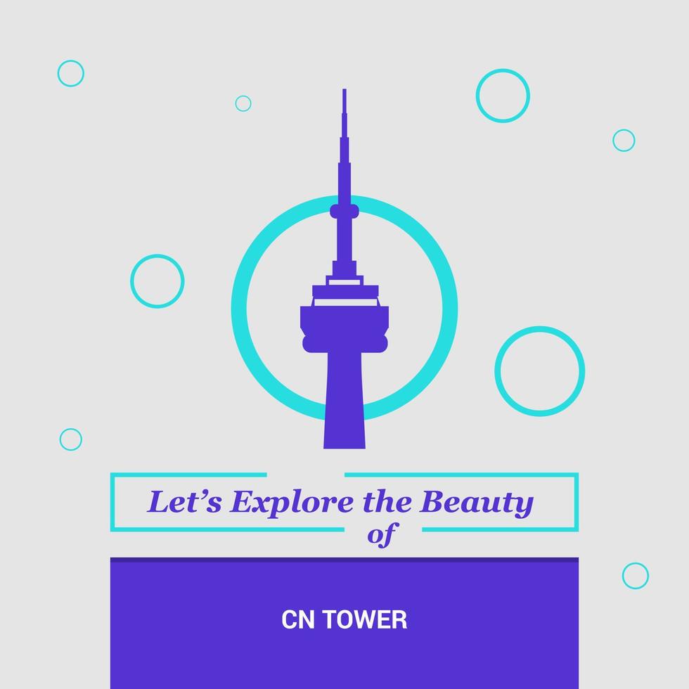 exploremos la belleza de la torre cn monumentos nacionales de toronto ontario vector