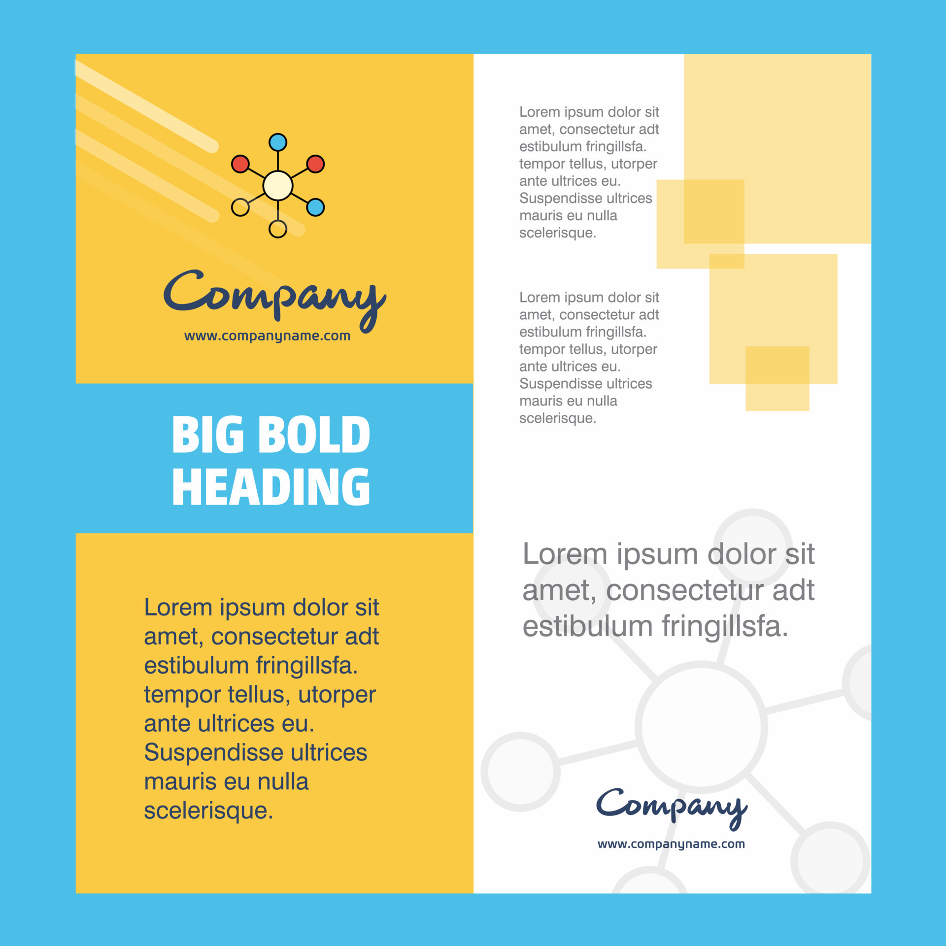 Network Company Brochure Title Page Design Company profile annual