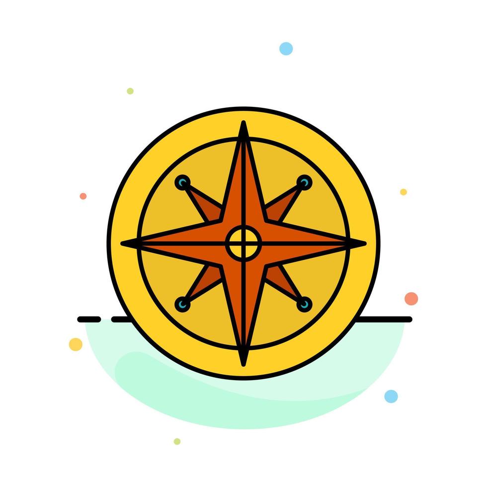 Compass Location Navigation Navigator Position Abstract Flat Color Icon Template vector