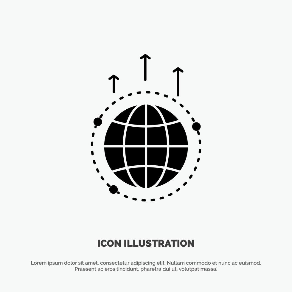 Globe Business Communication Connection Global World solid Glyph Icon vector