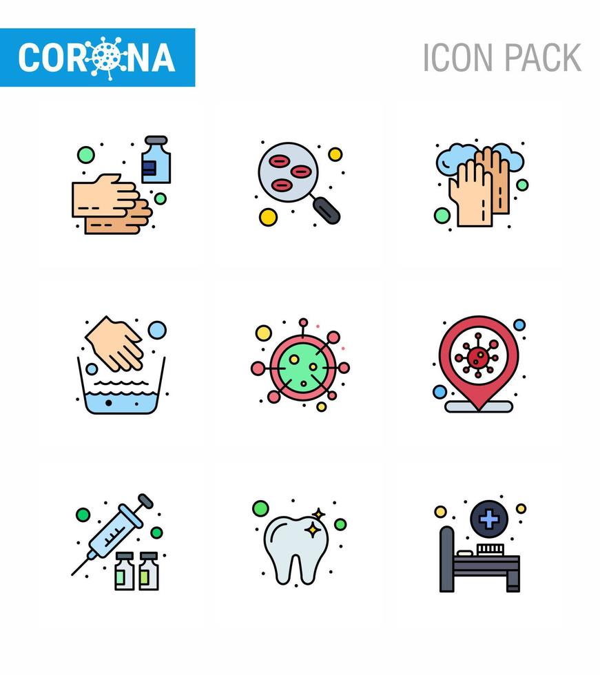 COVID19 corona virus contamination prevention Blue icon 25 pack such as water bowl hygiene sample hands medical viral coronavirus 2019nov disease Vector Design Elements