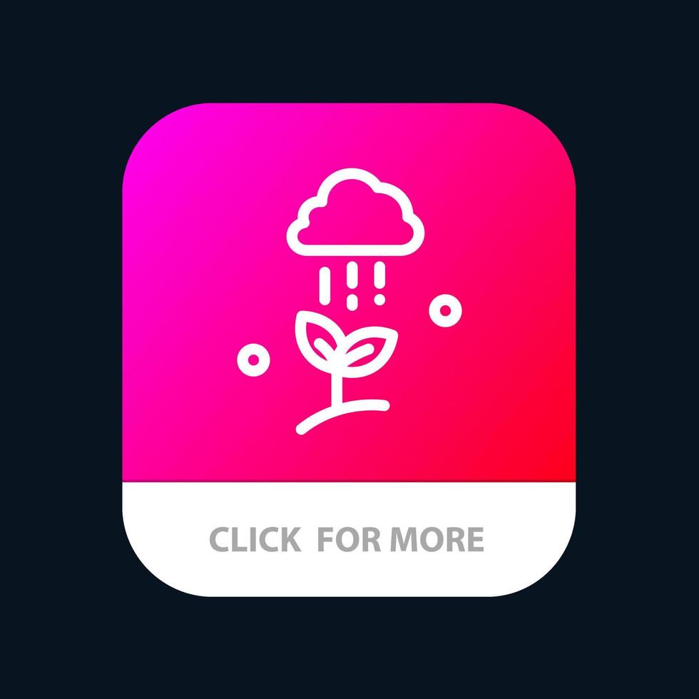 nube lluvia nube naturaleza lluvia de primavera botón de la aplicación móvil versión de línea de android e ios vector