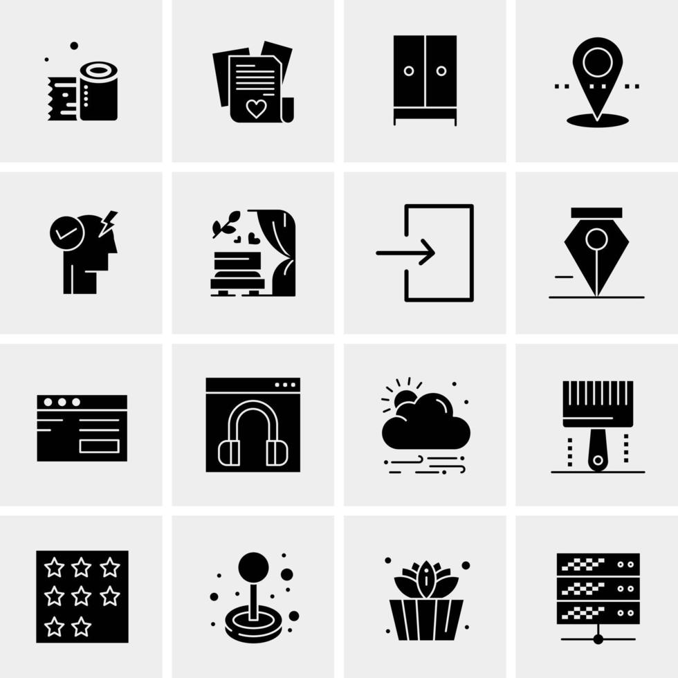 16 iconos universales de negocios vector ilustración de icono creativo para usar en proyectos relacionados con la web y dispositivos móviles