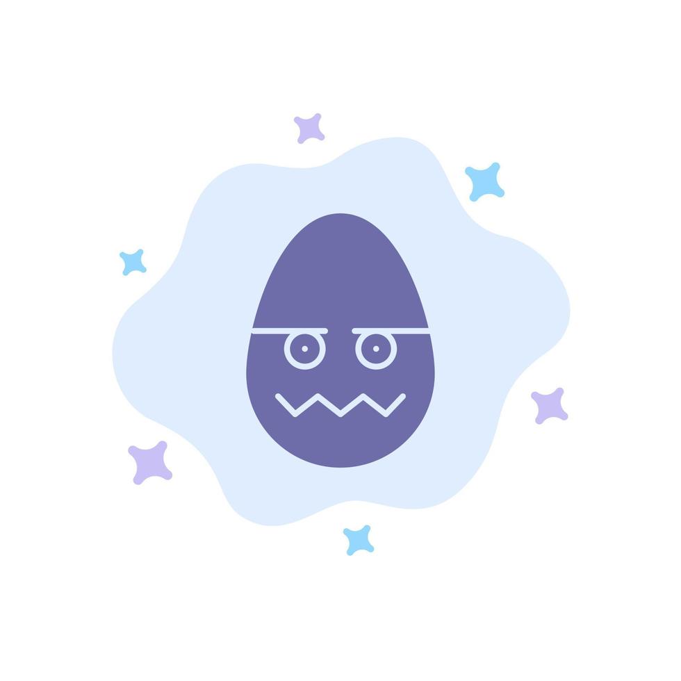 Celebration Decoration Easter Egg Blue Icon on Abstract Cloud Background vector