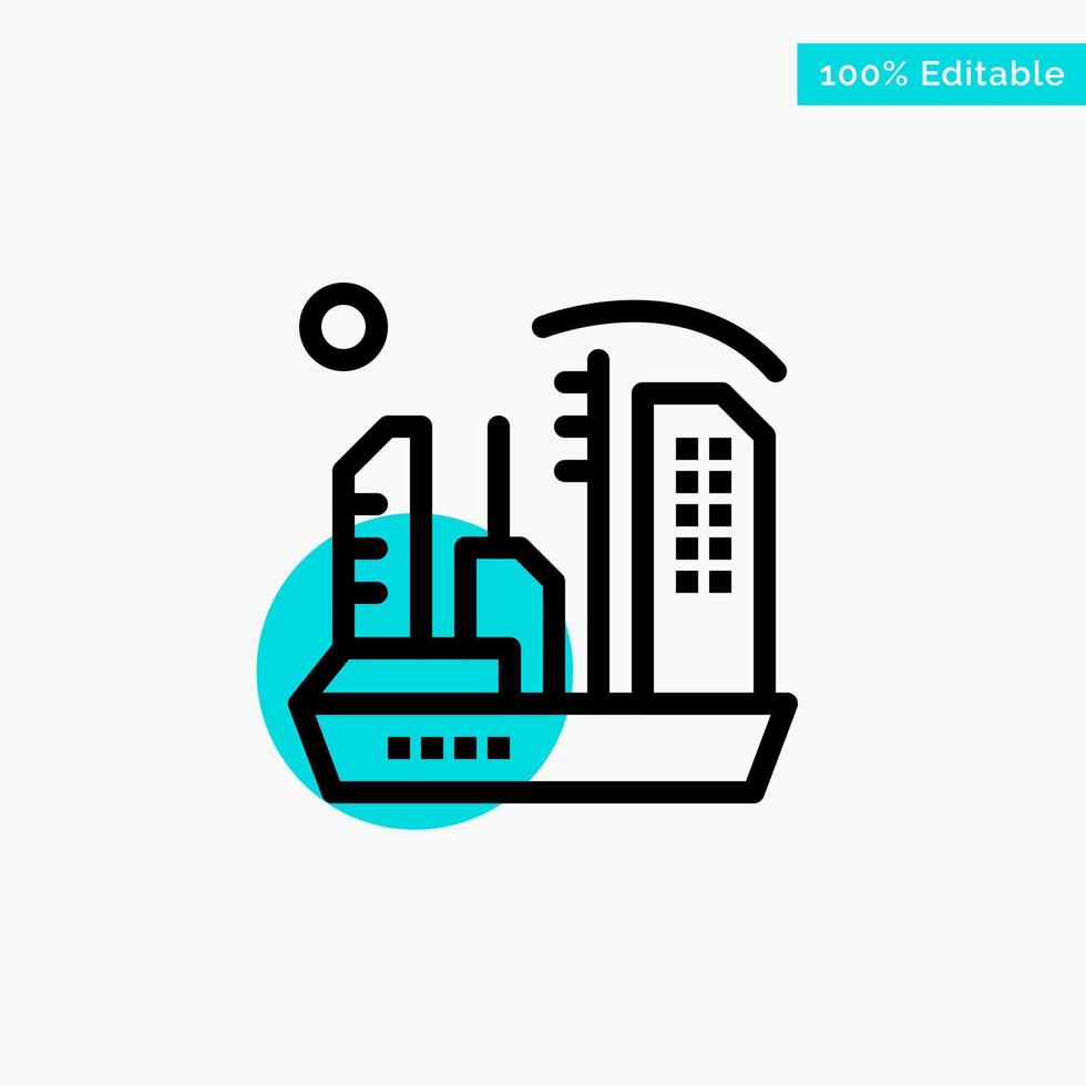 City Colonization Colony Dome Expansion turquoise highlight circle point Vector icon