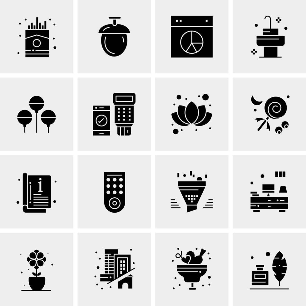 16 iconos de negocios universales vector ilustración de icono creativo para usar en proyectos relacionados con la web y dispositivos móviles