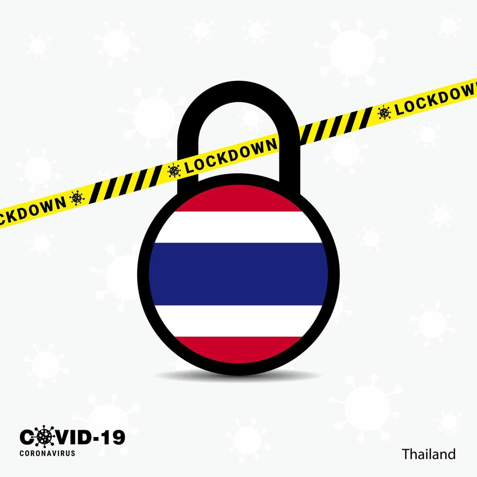 bloqueo de tailandia plantilla de conciencia de pandemia de coronavirus de bloqueo diseño de bloqueo de covid19 vector