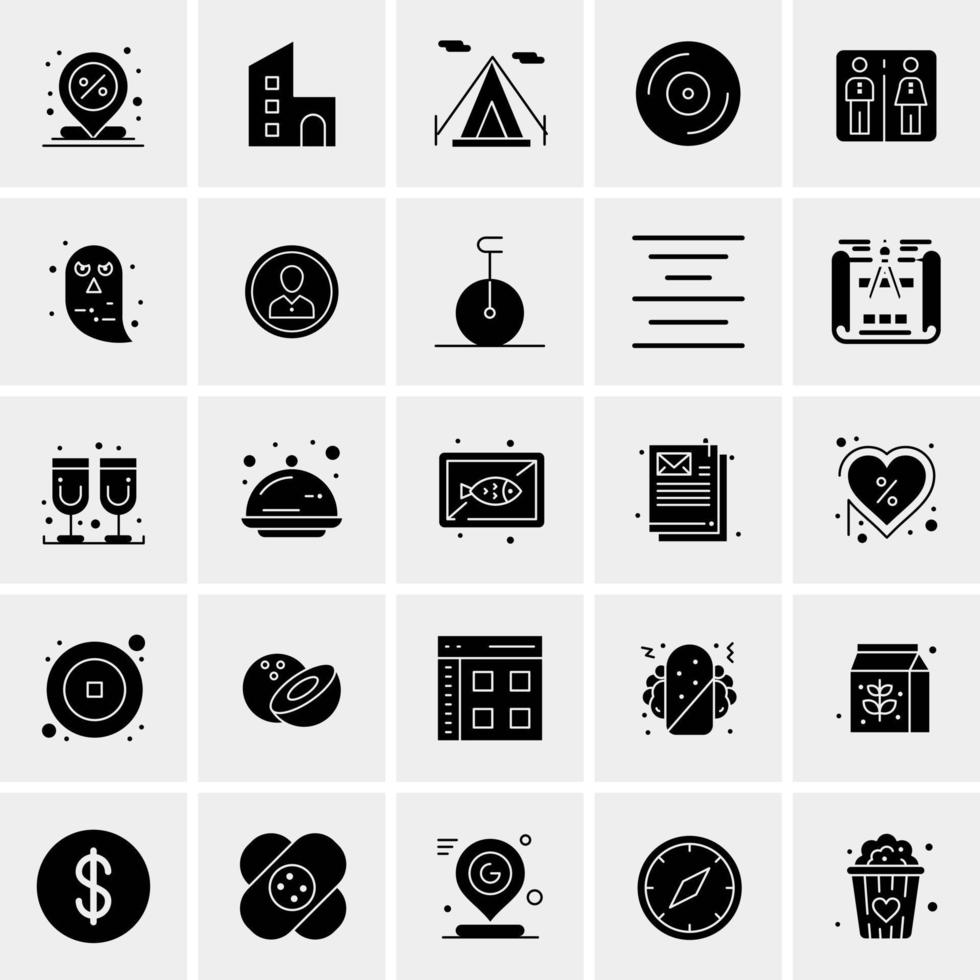 25 iconos de negocios universales vector ilustración de icono creativo para usar en proyectos relacionados con la web y dispositivos móviles