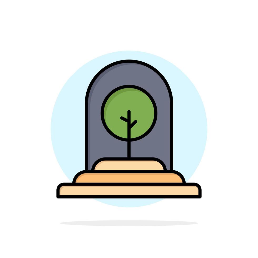 crecimiento planta negocio árbol nuevo círculo abstracto fondo color plano icono vector