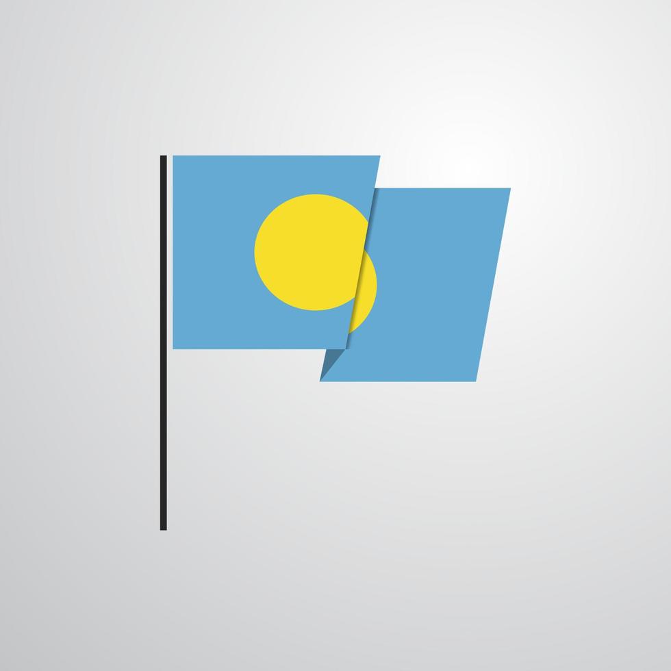 Palau waving Flag design vector