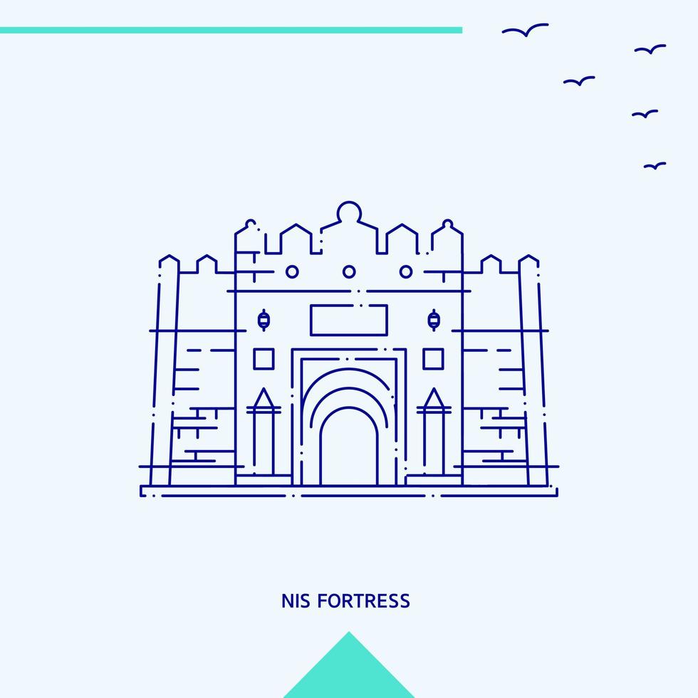 NIS FORTRESS skyline vector illustration