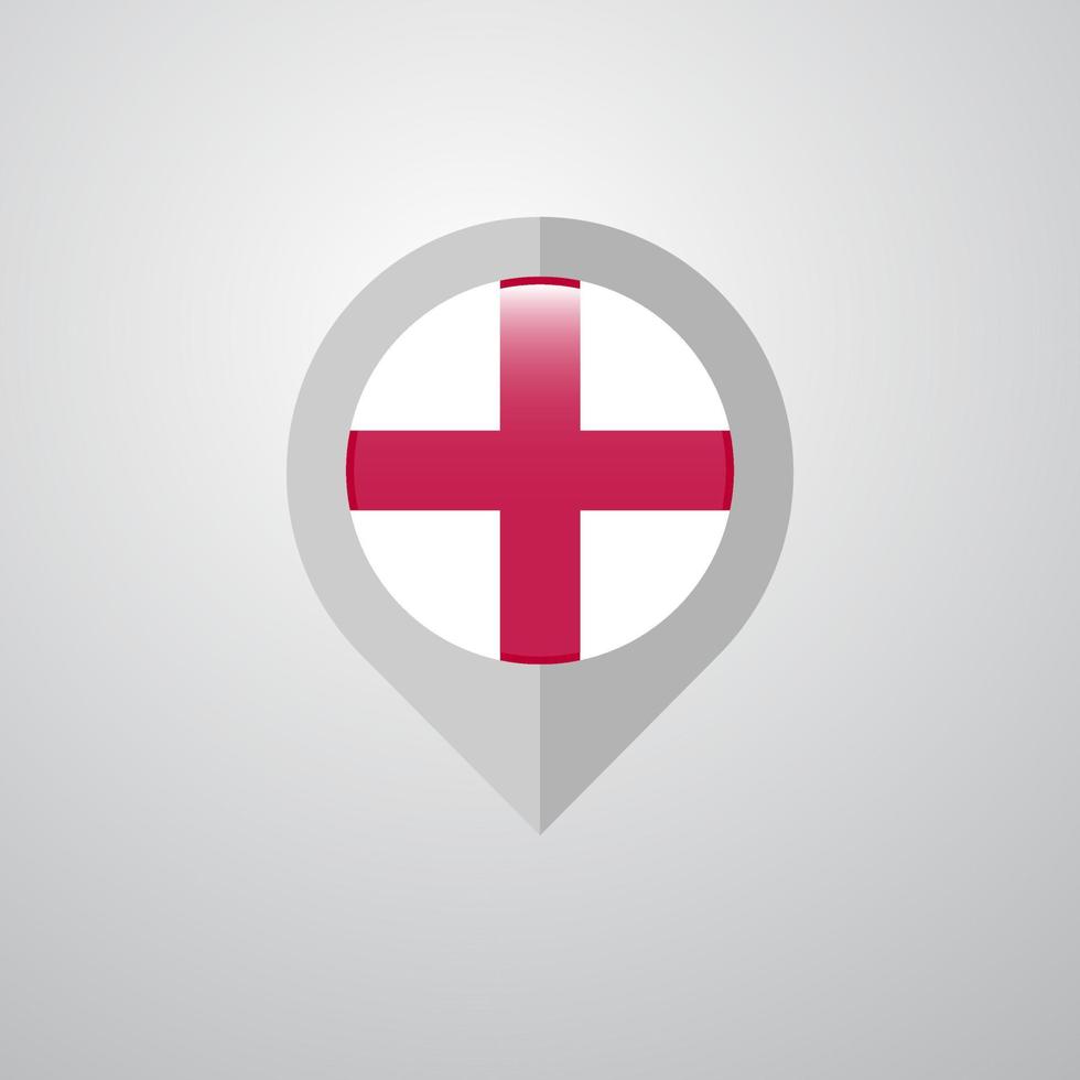 Map Navigation pointer with England flag design vector