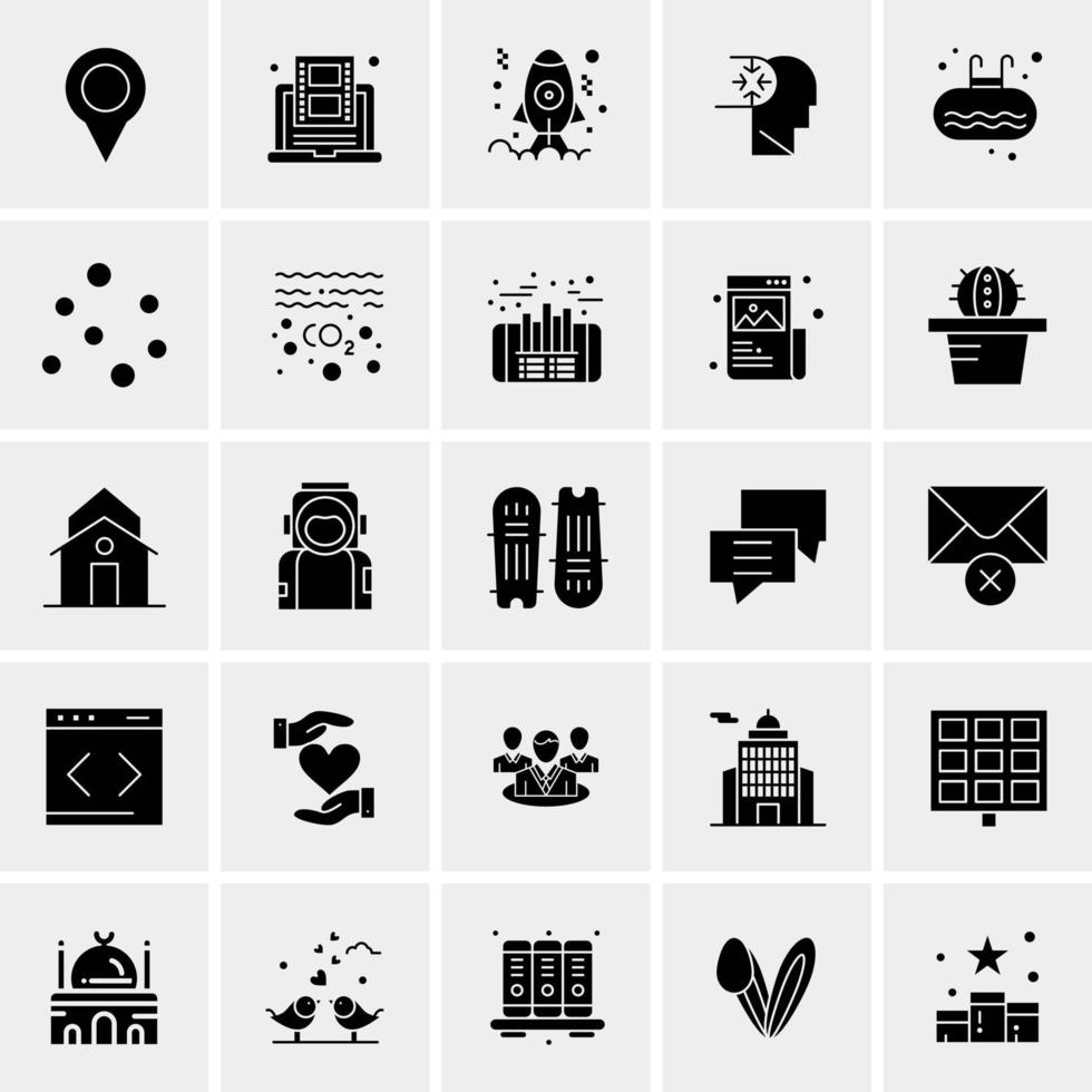 25 iconos de negocios universales vector ilustración de icono creativo para usar en proyectos relacionados con la web y dispositivos móviles