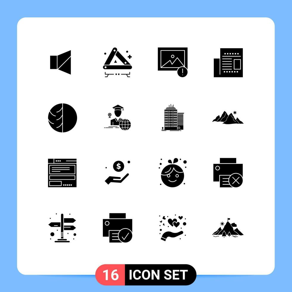 Stock Vector Icon Pack of 16 Line Signs and Symbols for dry skin dermatologist alert read newspaper Editable Vector Design Elements