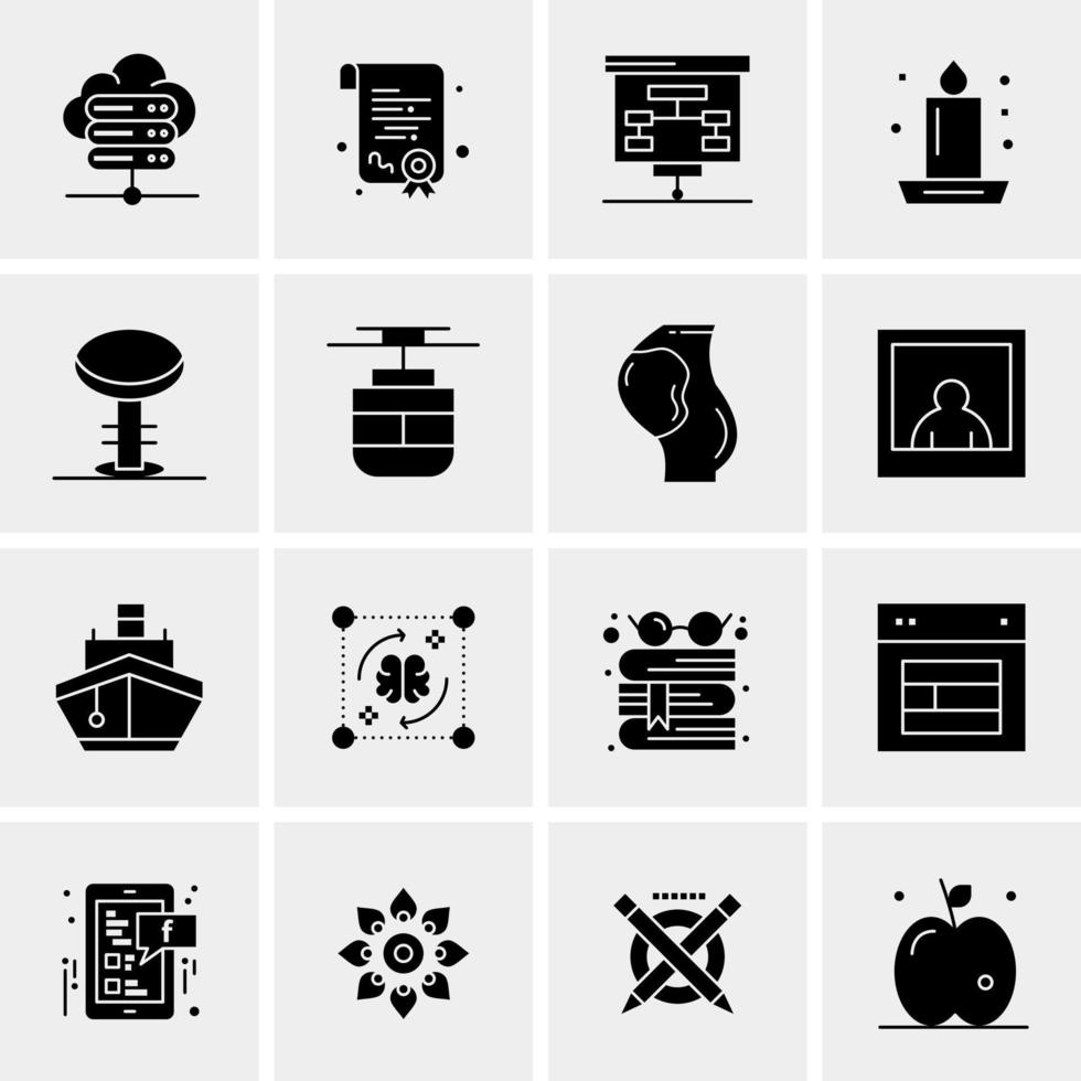 16 iconos de negocios universales vector ilustración de icono creativo para usar en proyectos relacionados con la web y dispositivos móviles