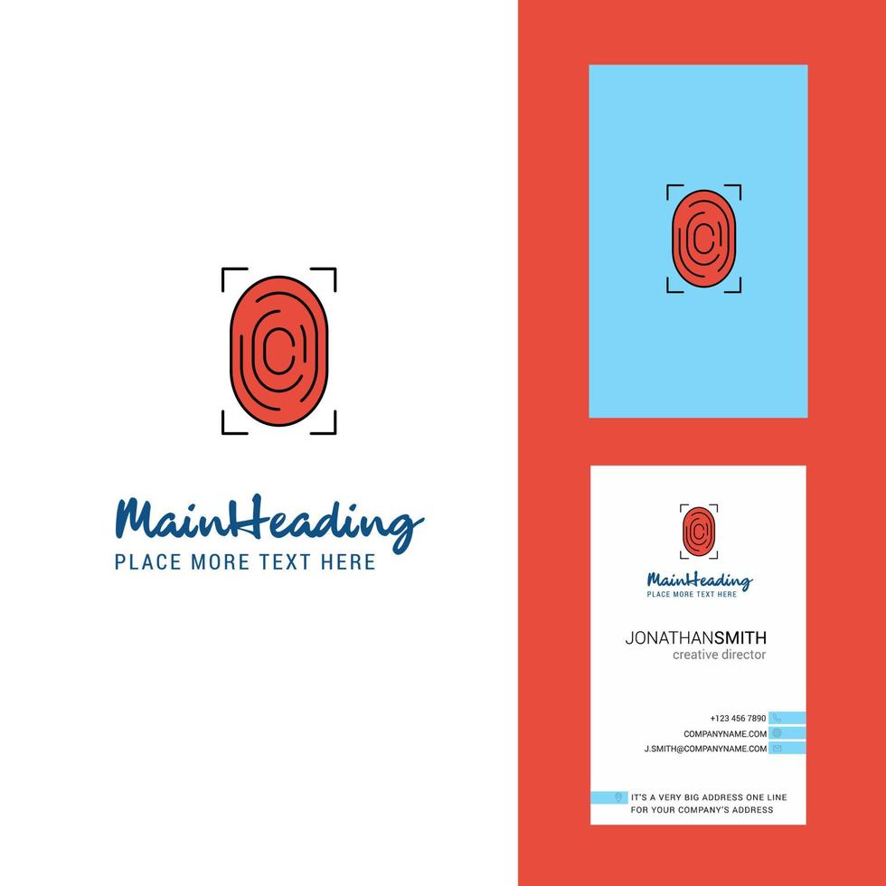 logotipo creativo de impresión de pulgar y vector de diseño vertical de tarjeta de visita