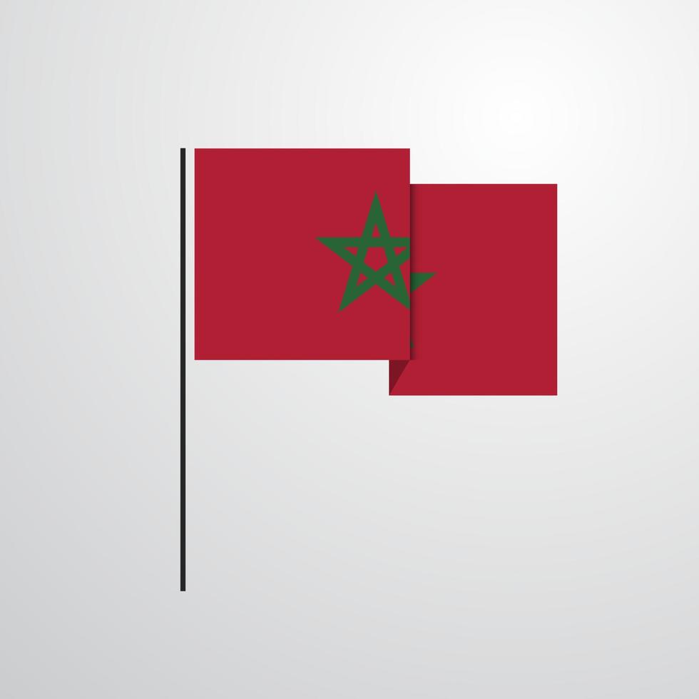 vector de diseño de bandera ondeante de marruecos