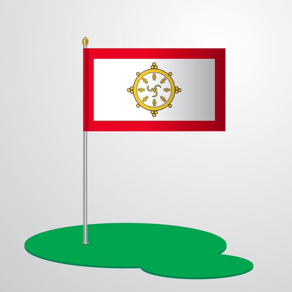 asta de bandera sikkim vector