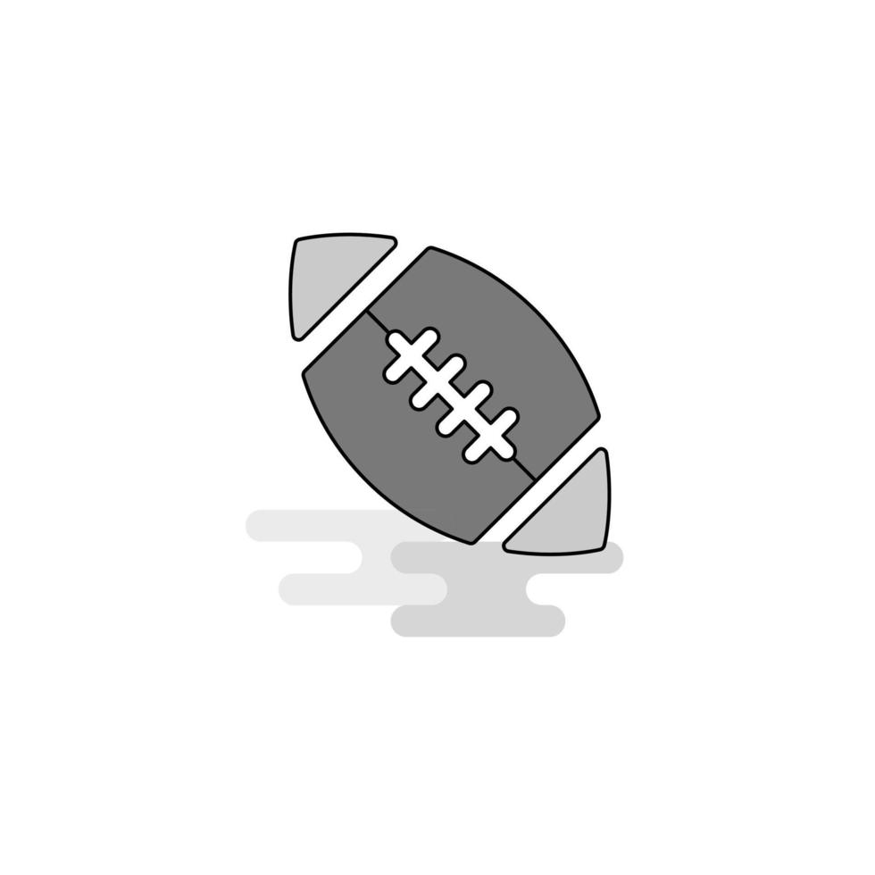 pelota de rugby icono web línea plana llena vector icono gris