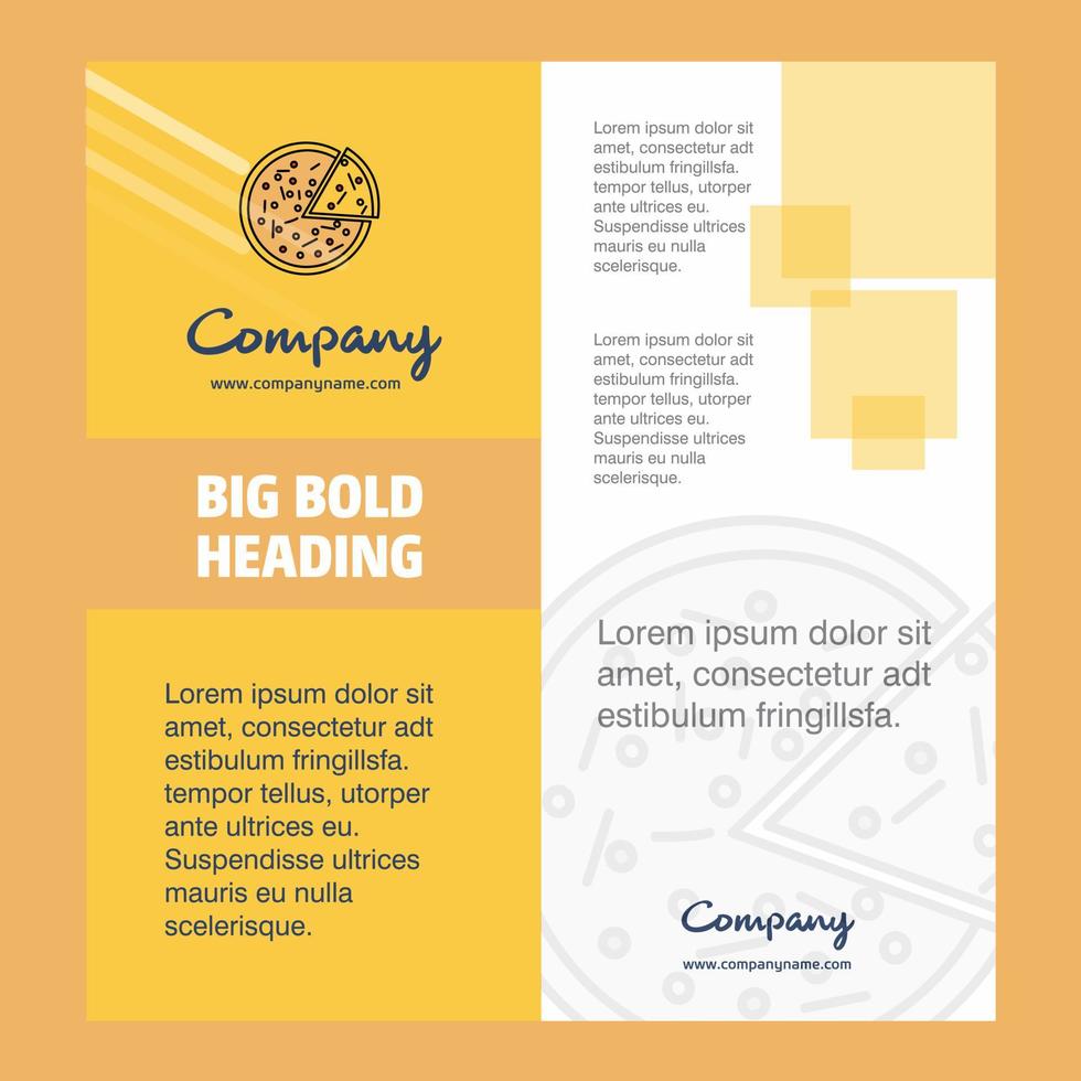 Pizza Company Brochure Title Page Design Company profile annual report presentations leaflet Vector Background