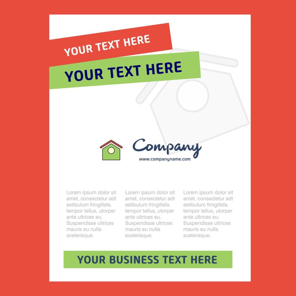 Dog house Title Page Design for Company profile annual report presentations leaflet Brochure Vector Background
