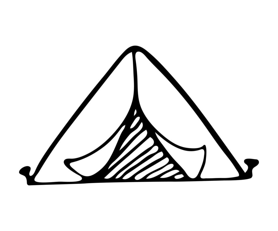 Hand drawn tent doodle icon vector