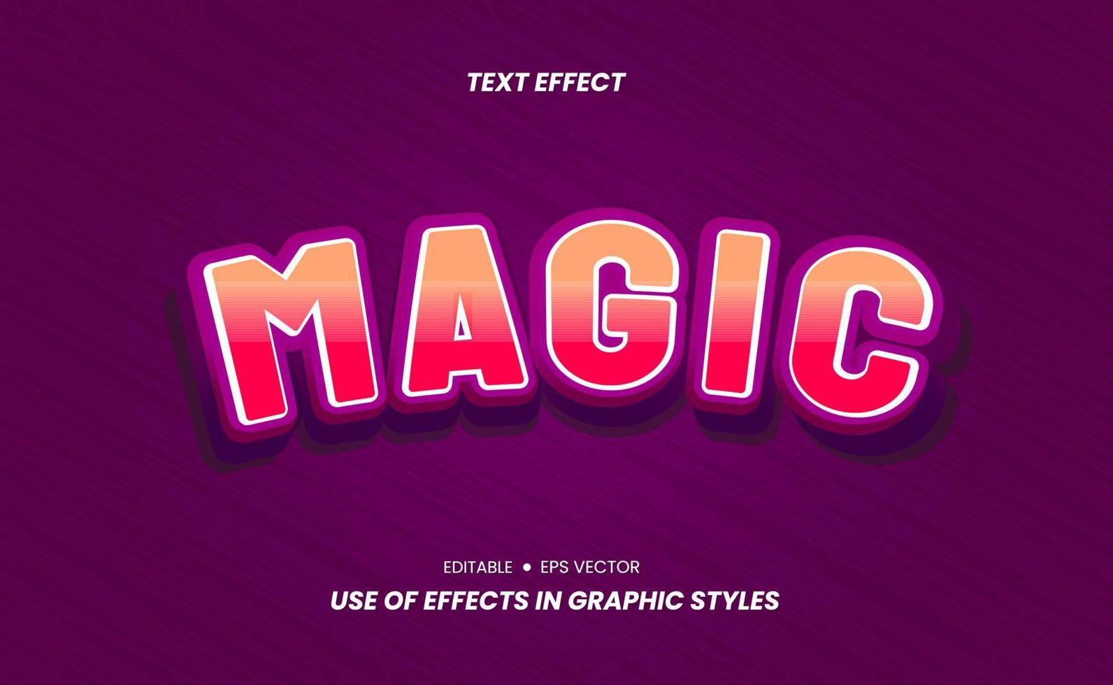 Magic colorful 3D text effect stickers vector