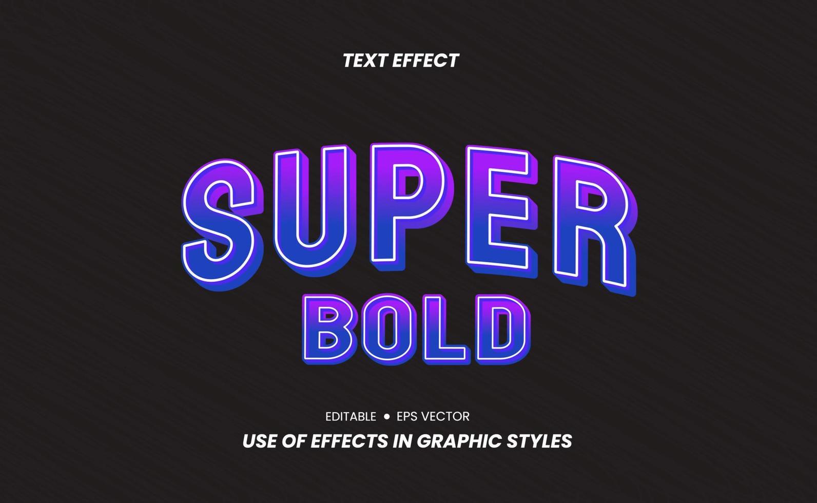 Super Bold colorful 3D text effect stickers vector