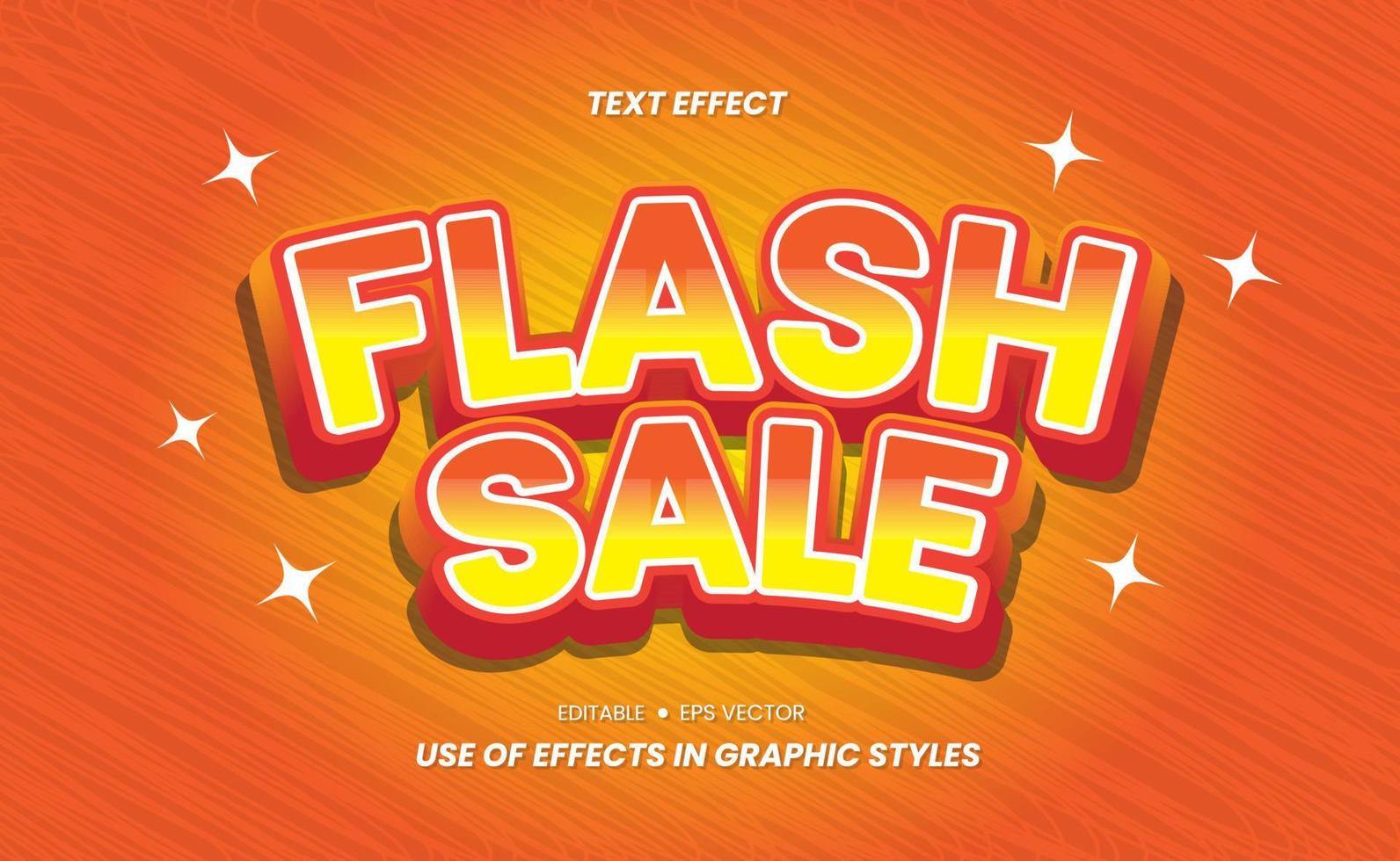 Flash Sale colorful 3D text effect stickers vector