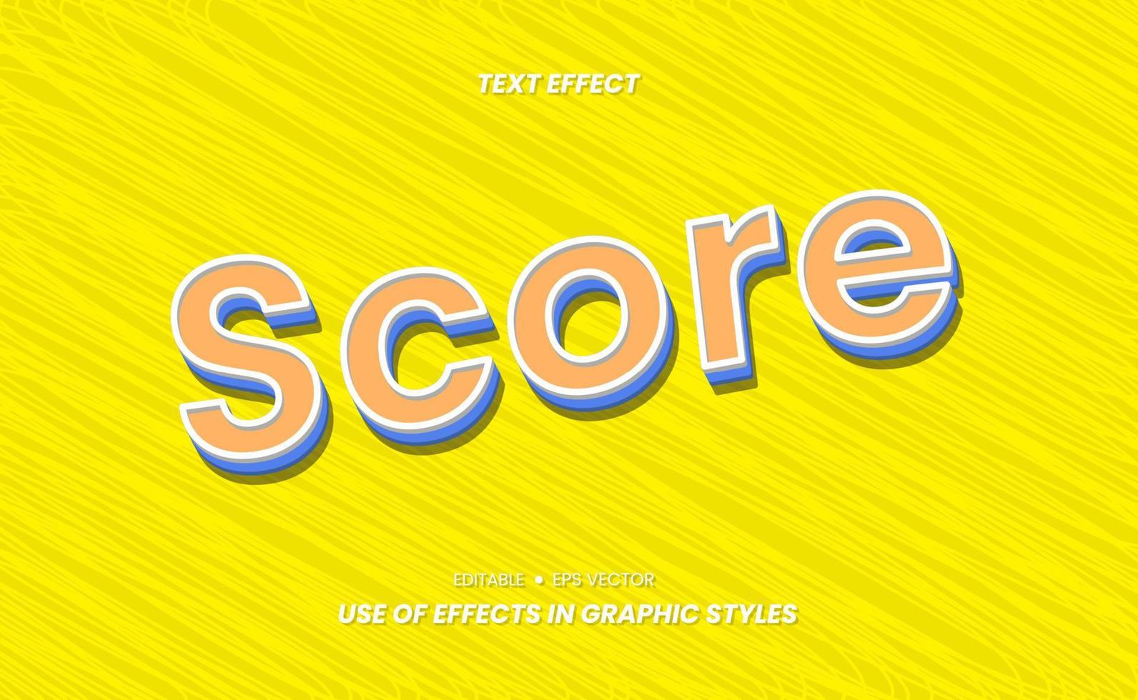 3D Text Effects with the word Score and Easy to Edit vector