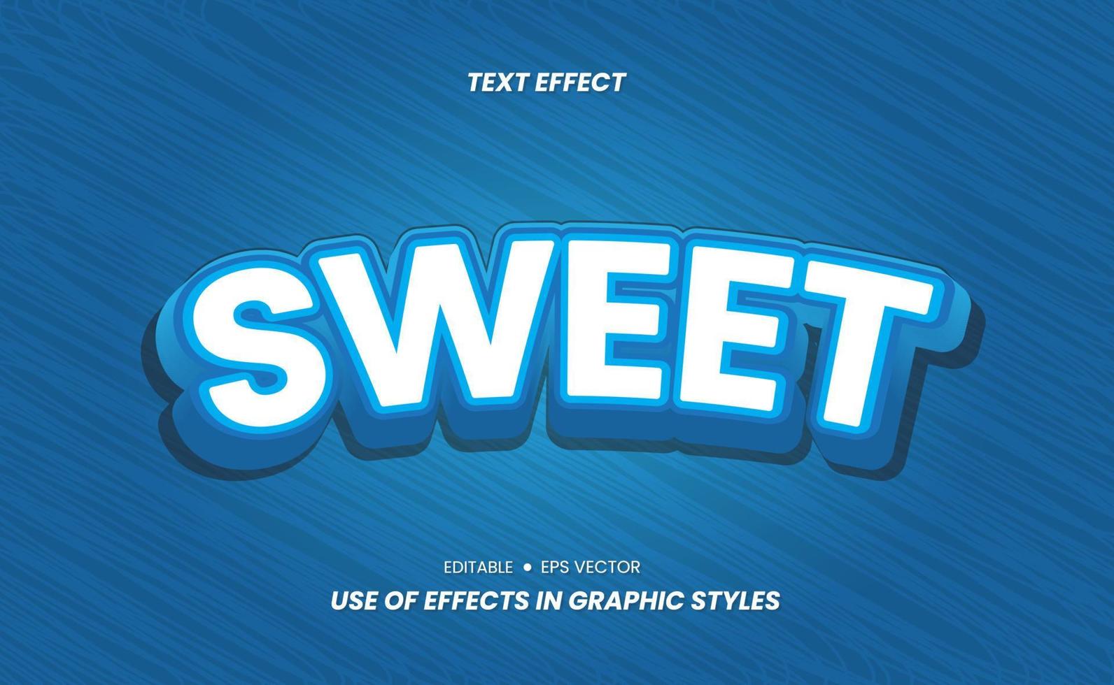 Sweet colorful 3D text effect stickers vector