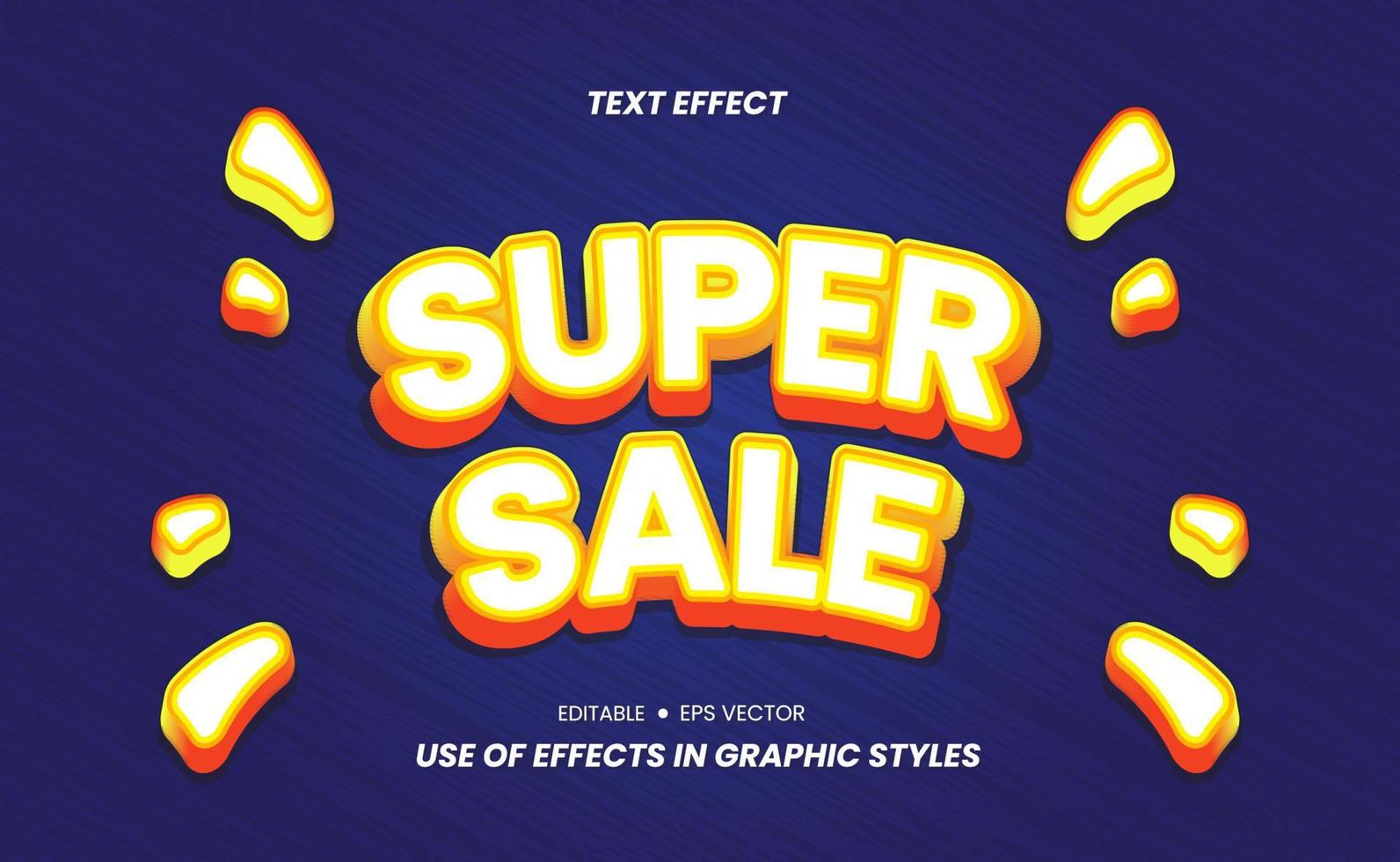 Super Sale 3D Text Effects and Easy to Edit vector