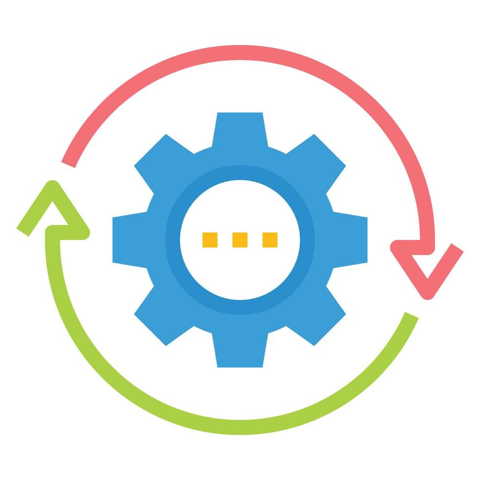 Ilustración de vector de icono plano de progreso, icono de negocio