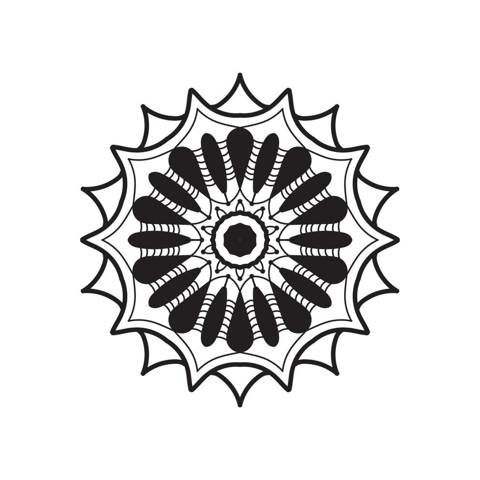 Mandala black and white coloring book vector