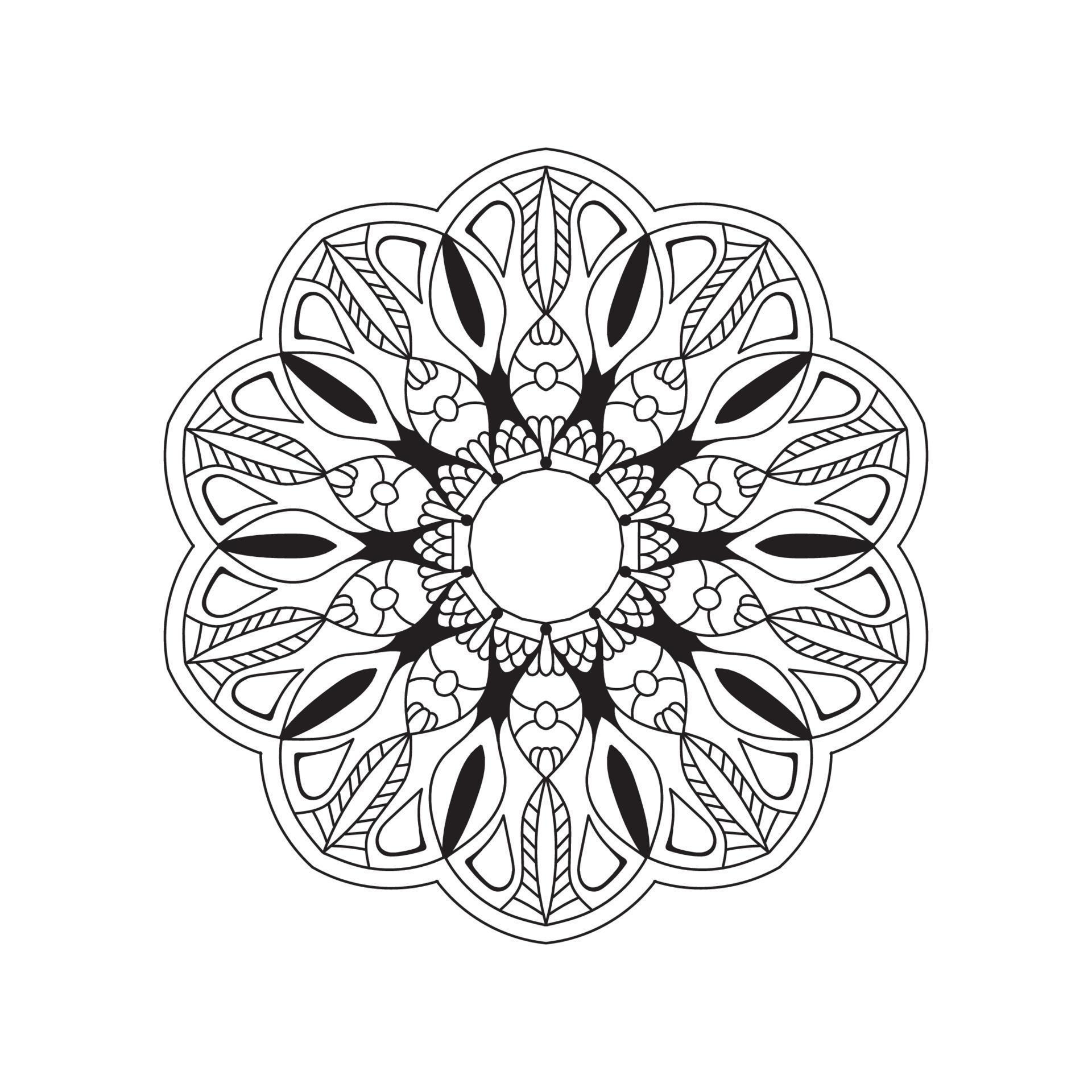Mandala background black and white design concept 14336823 Vector Art