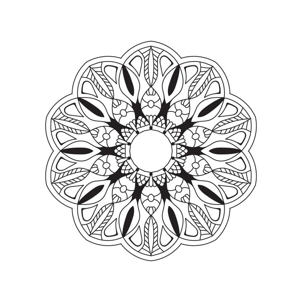 Mandala background black and white design concept 14336823 Vector Art ...