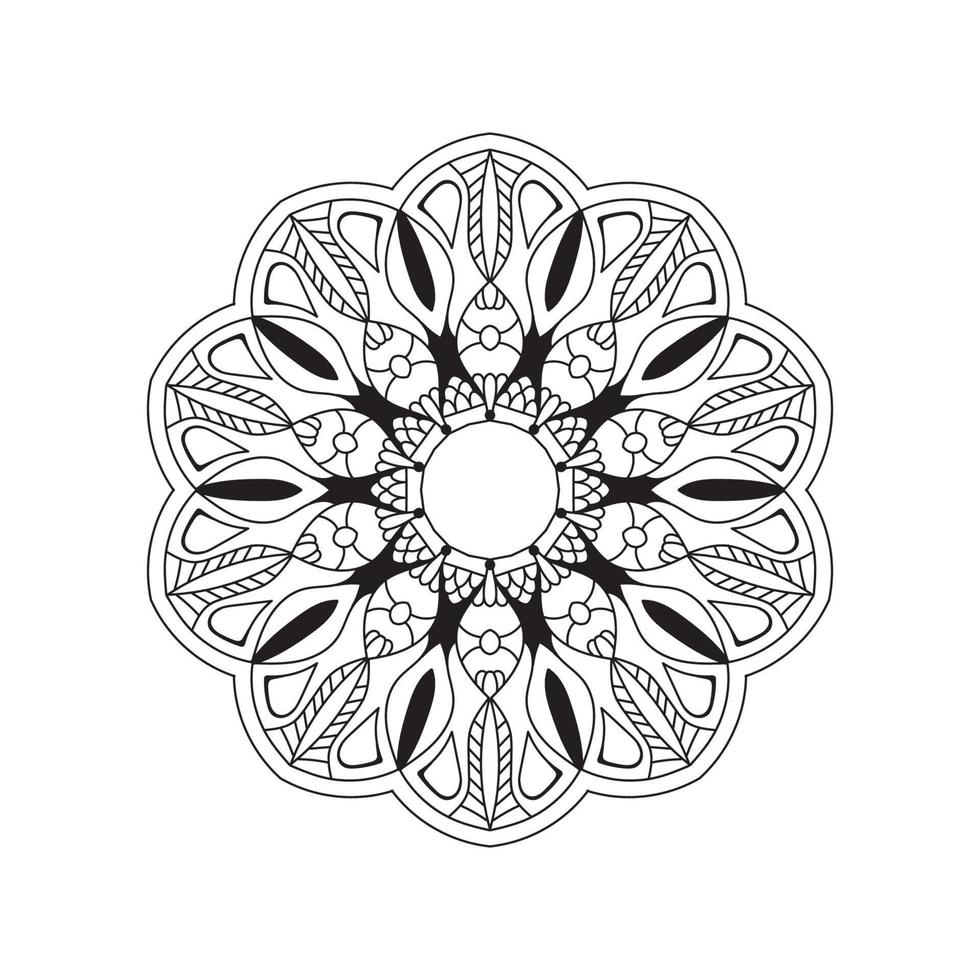 Mandala background black and white design concept vector