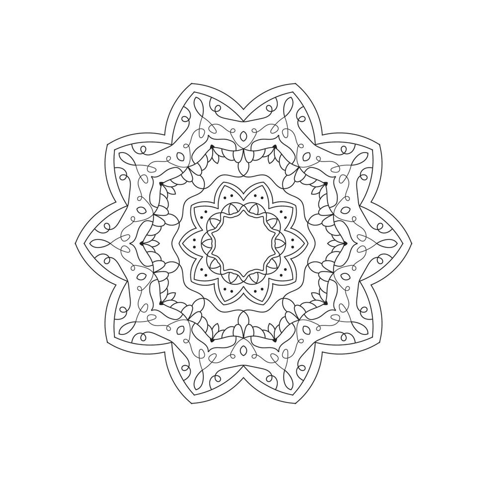 Mandala black and white coloring book vector