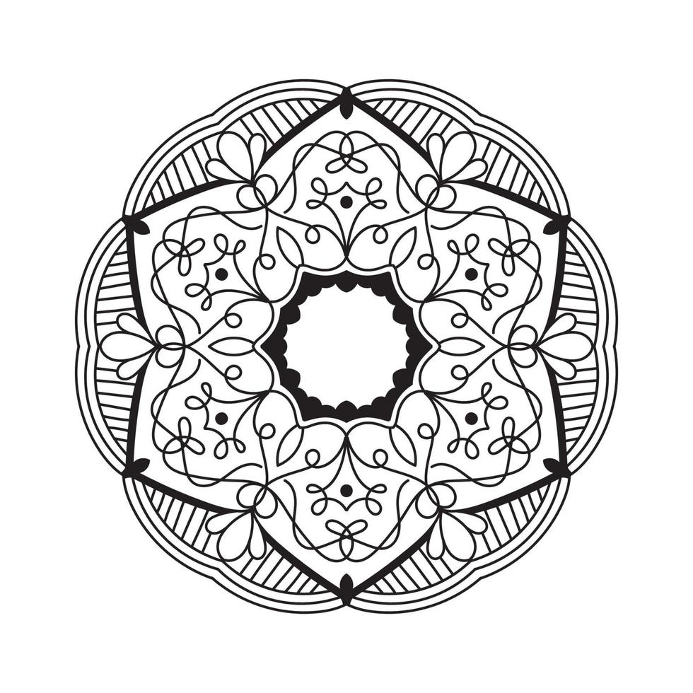 mandala black and white coloring book background concept design vector