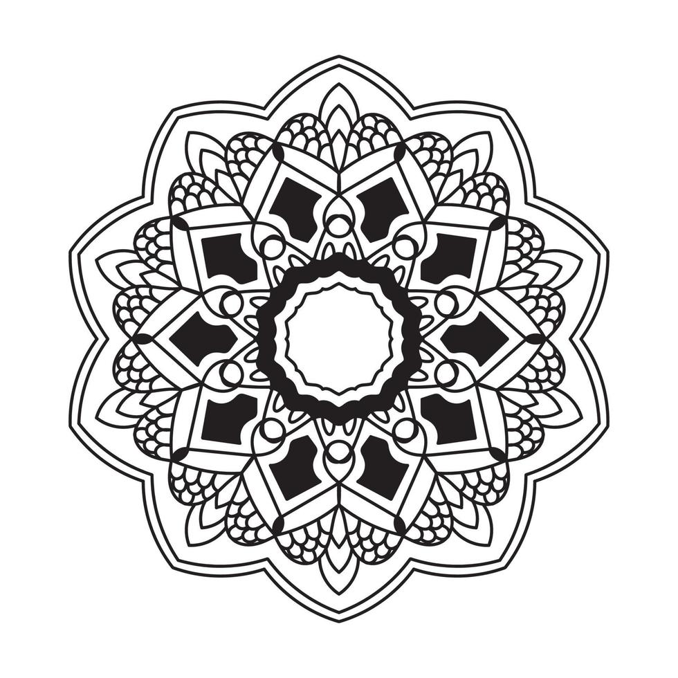 Mandala background black and white design concept vector